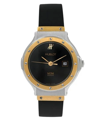 Cuarzo para dama Hublot MDM Classic 1393.2 oro amarillo 18k fecha acero 28 mm Foto 1 de 4