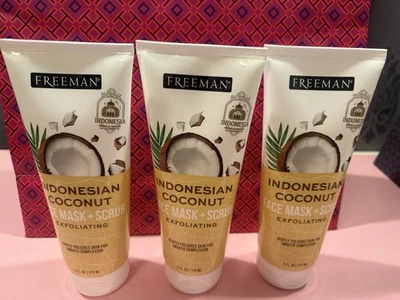 Freeman Indonesia n Coconut Face Scrub 3 Pack Exfoliating - Image 1 of 2