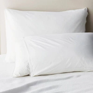 White Cotton Standard Pillow Protector OEKO-TEX Standard 100 (1-Pack) - Picture 1 of 2