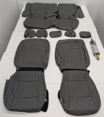 Fundas de asiento de cuero gris KR372 para Subaru Legacy 2.5i sedán 2015-2019 Foto 1 de 4
