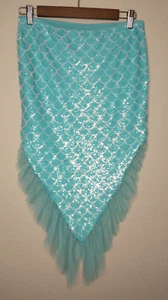 Wonder Nation Mermaid Sequin Teal Aqua Skirt Cover up Costume Pull on Size 18 - Picture 1 of 10