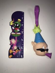 Marvin the Martian Vintage 1998 Subway Ruler Looney Tunes And Porky Keychain