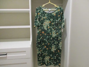 LULAROE JULIA DRESS GREEN BLACK SIZE XL - Picture 1 of 2