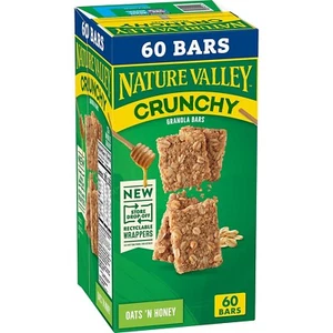 Nature Valley Crunchy Oats 'n Honey Granola Bars, 60 Bars, 44.7 OZ (30 Pouches) - Picture 1 of 7