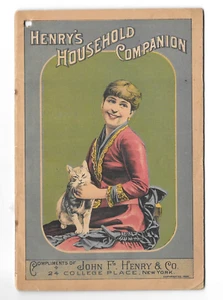 Vintage Advertising Booklet HENRY'S HOUSEHOLD COMPANION remedies quackery NY - Picture 1 of 2