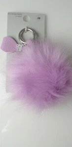 Next Fluffy Lilac PomPom Keyring BNWT - Picture 1 of 4