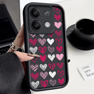 Heart Silicone Slim Case For Xiaomi Poco F6 X6 M6 Pro Redmi Note 13 12 13T Cover - Image 1 of 4