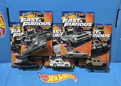 2024 HOT WHEELS DECADES OF FAST & FURIOUS SET EL CAMINO JETTA BUICK HUMMER CHEVY - Image 1 of 4