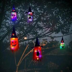 Halloween LED Witch String Scary Hanging Glowing Ghost Lantern Lamp Party A4X1