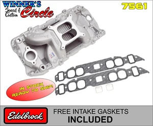 Edelbrock 7561 RPM Air-Gap BB Chevy 2-O Intake w/ FREE Intake Gaskets - Picture 1 of 5