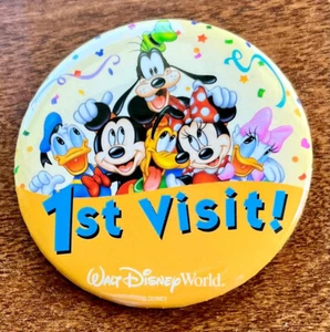 "Pin botón primera visita 3"" WALT DISNEY WORLD Mickey Minnie Donald Daisy Goofy" - Imagen 1 de 2