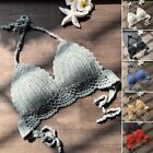 New Fashion Bikini Halter Hand-crocheted Sexy Tops Women Cotton Blends