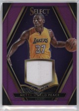 2015-16 Panini Select Swatches Purple Prizm /99 Metta World Peace #27