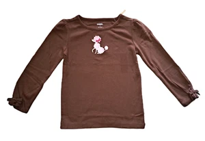Girls GYMBOREE Parisian Chic poodle t shirt 4 4T NWT brown 2012 embroidered dog - Picture 1 of 4
