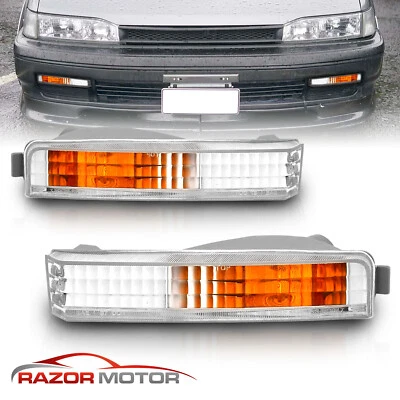 For 1990 1991 Honda Accord LX/DX/EX/EX-R 2/4/5DR Bumper Lamps Turn Signal Lights - Image 1 of 4