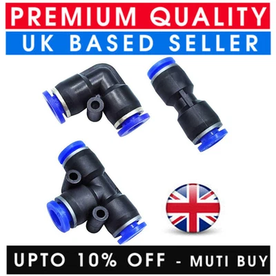 PLATINUMONLINE-UK GERADE/ELLENBOGEN/T-STÜCK NYLON PNEUMATISCH PUSH FIT STECKER GESCHWINDIGKEIT LUFTLEITUNGSSCHLAUCH