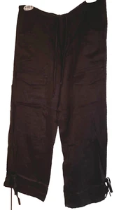 Y2K Black ANA Capri Cargo Pants Rayon Blend Feels Silk NWT $129 Womens Sz 8 USA - Picture 1 of 9