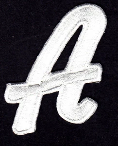 LETTERS - White Script 2" Letter "A" - Iron On Embroidered Applique - Picture 1 of 1