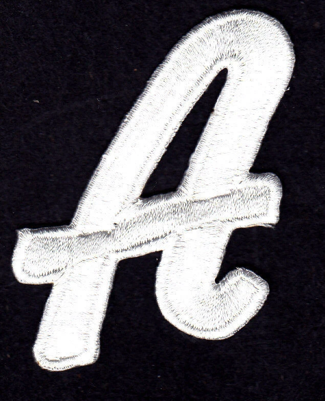 LETTERS  - White Script  2" Letter "A" - Iron On Embroidered Applique - Image 1 of 1
