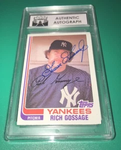 Goose Gossage Yankee Signed 1982 Topps Baseball Card Authentic Autograph Slabbed - Picture 1 of 1