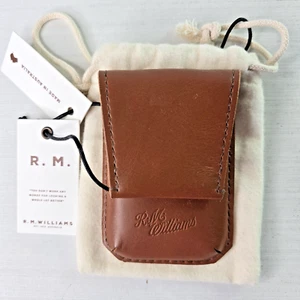 R.M. Williams New Tan Leather Coin & Card Holder Pocket Size Press Stud Close - Picture 1 of 7