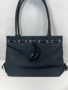 Black, Vintage, Canvas, Designer, Handbag, Dooney and Bourke,purse,shoulder Bag - Picture 1 of 6