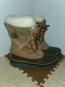 Sorel Alpine Canada Winter Snow Boots Lined Brown Womens Size 6 Great Condition - Picture 1 of 9