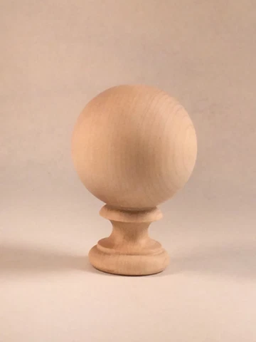 NEWEL POST FINIAL MAPLE WOOD UNFINISHED CAP  2.70 INCH BALL Cover