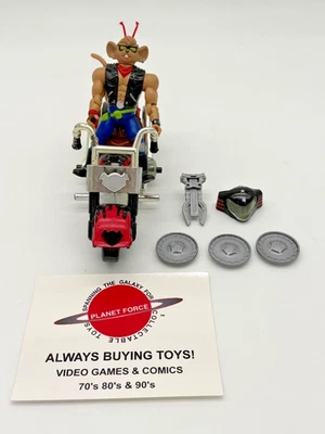 Boneco Galoob 1993 Throttle & Martian Monster Bike completo motociclista ratos de Marte - Imagem 1 de 3