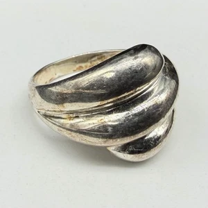 Vintage Sterlingsilber Modernist gerippt hohe Kuppel Größe 7 Ring 5,5 g - Bild 1 von 11