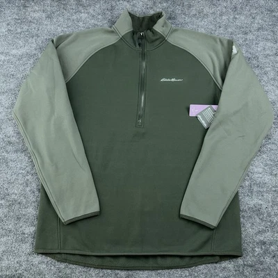 Chaqueta Eddie Bauer Para Hombres TL Verde First Ascent Outpace Flexible Vellón Cremallera Completa SUAVE Foto 1 de 4
