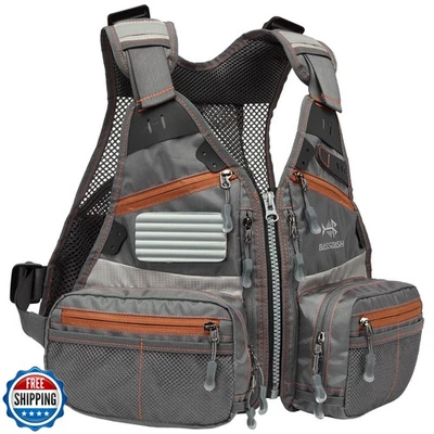 Chaleco de pesca con mosca Bassdash para jóvenes niños para tamaño ajustable con Mu Foto 1 de 4