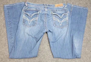 Vigoss Jeans Womens 29 Blue Denim Thick Stitch Regular Fit Bootcut Flap Pocket - Picture 1 of 12
