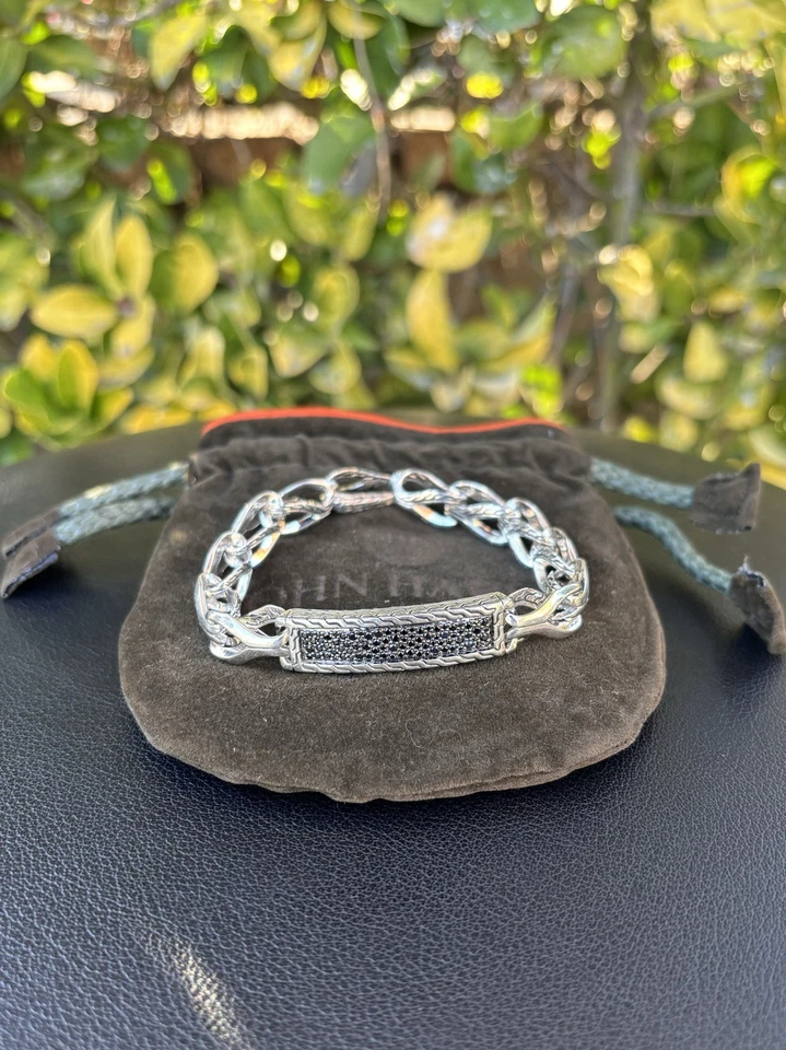 NUEVO SIN ETIQUETAS $2400 John Hardy Asli Zafiro Negro 925 Pulsera Plata 7.5 Foto 1 de 1