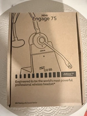 Jabra Engage 75 Black Wireless Ear-Pad Headset *NEW* - Image 1 of 3