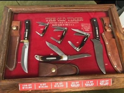 Cuchillo Schrade Walden The Old Timer Vitrina Madera Excelente Estado Foto 1 de 4