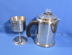 COMPLETO Farberware 4-8 Tazas Estufa Superior Percoladora Cafetera Inoxidable - Imagen 1 de 3