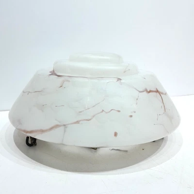 LARGE 1930'S ART DECO STEPPED  FLYCATCHER SPATTER GLASS LIGHT SHADE 12" DIA - Image 1 of 4