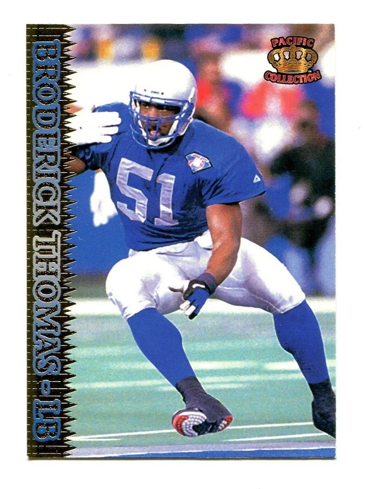 1995 Pacific #160 Broderick Thomas Nebraska/Detroit Lions - Image 1 of 1