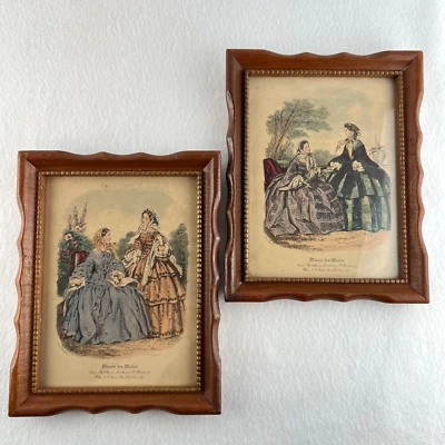 2 Miroir des Modes Victorian Fashion Prints Pie Crust Frame IB Fischer 9x7 (A) Foto 1 de 4