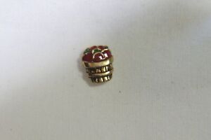Origami Owl Charm (new) BASKET OF APPLES - GOLD W/ RED APPLES