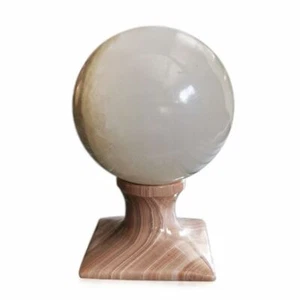 Scultura da Tavolo Sfera Onice Bianco White Onyx Sphere Table Sculpture D.12CM - Picture 1 of 1