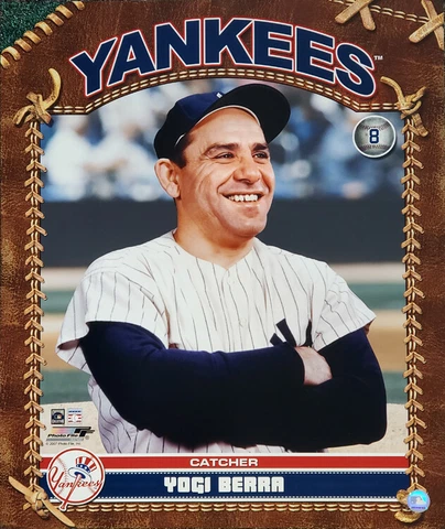 YOGI BERRA Retro-Style 1950s New York Yankees Premium 20x24 POSTER Print Cover
