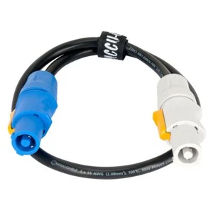 PowerCON Blue/Grey Extension Cable 14AWG - 2 to 2.5 ft - Picture 1 of 1