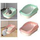 Cat Litter Box Open Top Pet Litter Tray Toilet Semi Enclosed Splashproof Bedpan