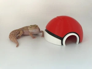 Pokeball Pet Hide - Reptile Habitat Decor - Pokemon Gecko And Small Pet Hideaway - Picture 1 of 4