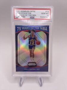 2021 Optic #13 John Stockton 75 Years of the NBA PSA 10 POP 1 👑Assist King👑