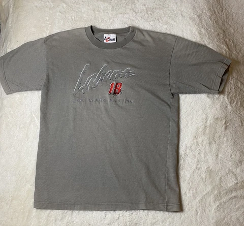 Vintage Terry Labonte T-shirt L Joe Gibbs Racing Nascar Beige Ribbed Cover