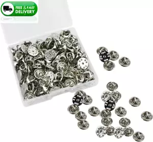 100PCS Pin Backs, Metal Locking Pin Backs, Brass Clutch for Brooch Tie Hat Badge - Picture 1 of 12