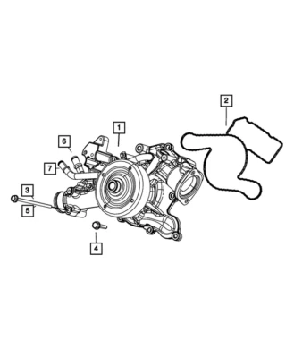 Dodge Ram 1500+ 2009-2023 bomba de agua genuina motor Mopar 69346912AB Foto 1 de 4
